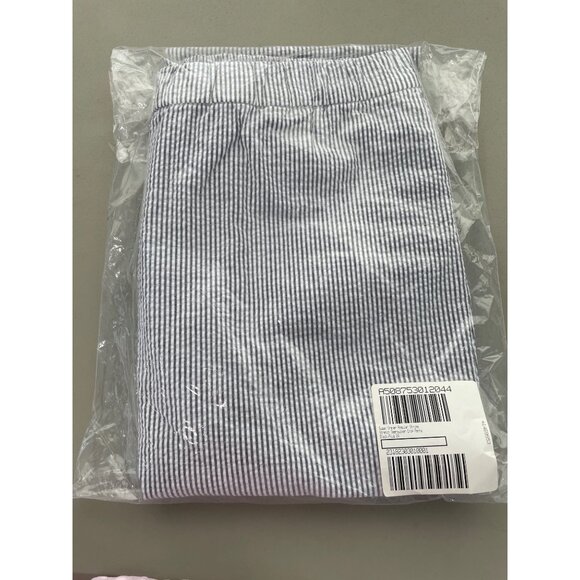 Susan Graver Regular Stripe Stretch Seersucker Crop Pants Black Plus Size 24 NEW - Picture 2 of 7